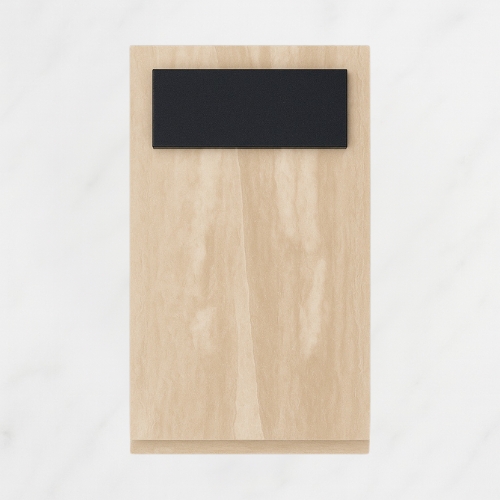 Natural Light – Travertine with Black Granite Headstone